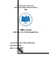 Tiểu luận Các doanh nghiệp sản xuất có quy mô vừa và nhỏ ở Việt Nam | môn quản trị marketing