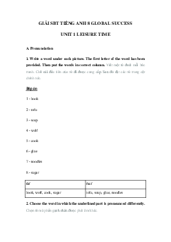 Sách bài tập tiếng Anh lớp 8 unit 1 Leisure time Global success