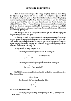 Lý thuyết bài giảng môn Kỹ thuật cảm biến và đo lường nội dung chương 12: Đo lưu lượng