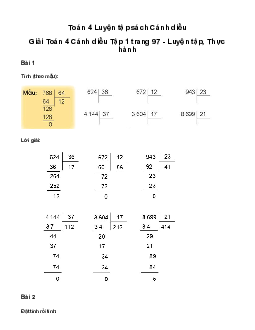 Giải Toán lớp 4 Bài 43: Luyện tập  | Cánh diều