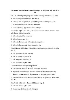 Trắc nghiệm Lịch sử 10 bài 40: Lênin và phong trào công nhân Nga đầu thế kỉ XX