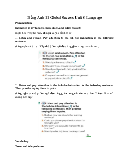 Giải Unit 8 Language | Tiếng Anh 11 Global Success