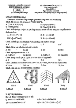 Đề giữa học kỳ 1 Toán 6 năm 2022 – 2023 trường THCS Lê Quý Đôn – Hà Nội