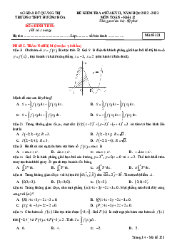 Đề giữa kỳ 2 Toán 12 năm 2022 – 2023 trường THPT Hướng Hóa – Quảng Trị