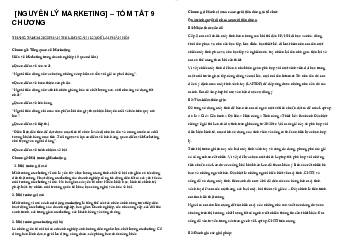 Nguyên lý Marketing tóm tắt 9 chương