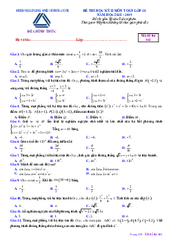 Đề thi HK2 Toán 10 năm 2018 – 2019 trường Lương Thế Vinh – Hà Nội