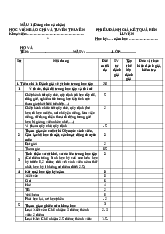 Phiếu đánh giá kêt quả rèn luyện