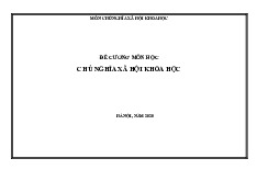 Đề cương Môn Chủ nghĩa xã hội khoa học | Học viện Cán bộ Thành phố Hồ Chí Minh