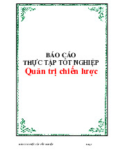 Báo cáo thực tập tốt nghiệp quản trị chiến lược | Trường Đại học Nha Trang