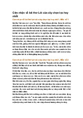 Cảm nhận về bài thơ Lời của cây chọn lọc hay nhất