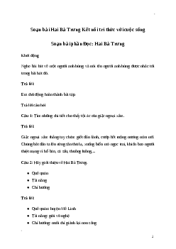Soạn bài: Hai Bà Trưng Tiếng Việt 3 | Kết nối tri thức