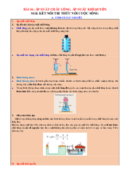 Chuyên đề KHTN 8 Kết nối tri thức bài 16 Áp suất chất lỏng-Áp suất khí quyển