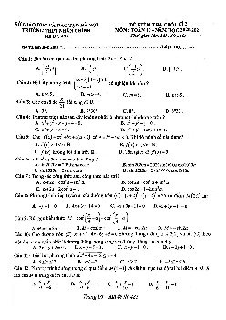 Đề thi học kì 2 Toán 10 năm 2020 – 2021 trường THPT Nhân Chính – Hà Nội