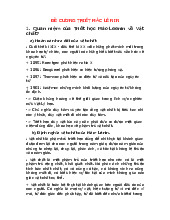 Đề cương môn triết học Mác Lê Nin  -Trường Đại học khoa học và đại học Thái Nguyên