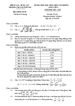 Đề chọn học sinh giỏi Toán 9 năm 2023 – 2024 trường THCS Nguyễn Du – Lâm Đồng