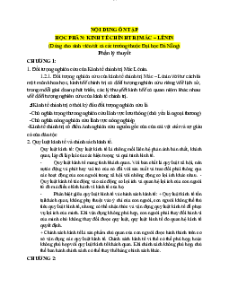 Nội dung ôn tập môn chung toàn trường Kinh tế chính trị | Đại học Sư Phạm Hà Nội