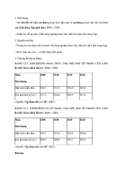 Giải Địa lí 11 Bài 22: Thực hành tìm hiểu về công nghiệp khai thác của Liên Bang Nga | Kết nối tri thức