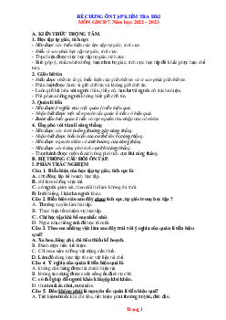 Đề cương ôn thi GDCD 7 HK1 năm 2022-2023