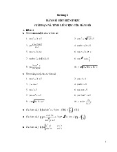 Chương 1 Hàm số biến thực - Giới hạn và tính liên tục của hàm số | Bài tập môn Toán 11