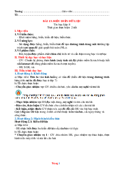 Giáo Án Bài 13 Biẻu Diễn Dữ Liệu  môn Tin Học 8 -KNTT năm 2023-2024