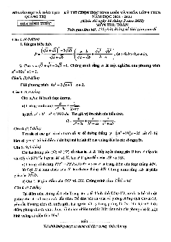 Đề thi chọn học sinh giỏi Toán 9 năm 2021 – 2022 sở GD&ĐT Quảng Trị