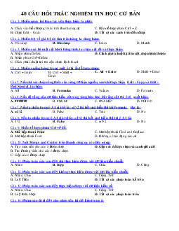 Top 40 câu hỏi tin học ứng dụng có đáp án | Học viện Nông nghiệp Việt Nam