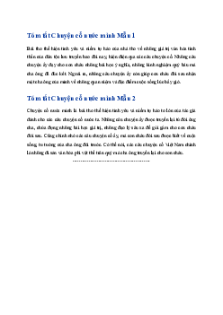 Tóm tắt Chuyện cổ nước mình hay, ngắn nhất | Ngữ văn 6 Kết nối tri thức