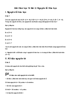 Hoá học 10 Bài 2: Nguyên tố Hóa học - Kết Nối Tri Thức