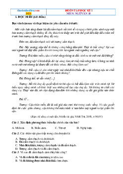Đề Thi Học Kỳ 1 Văn 10 Kết Nối Tri Thức - Đề 8 (Có đáp án)