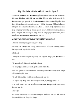 Dàn ý Tả con vật lớp 4 Hay nhất | Tập làm văn 4