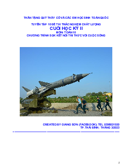 Tuyển tập 10 đề thi trắc nghiệm cuối học kỳ 2 môn Toán 10 KNTTvCS