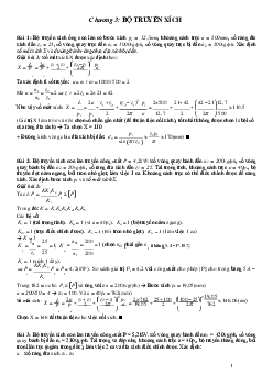 Bài tập có giải Bộ truyền xích