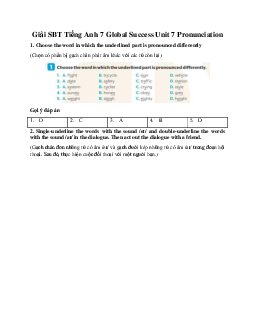 Giải SBT Tiếng Anh 7 Global Success Unit 7 Pronunciation