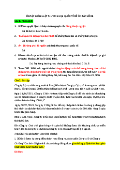 Bài tập ôn tập môn Thương mại quốc tế (12 đề)