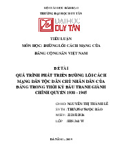 Bìa Tiểu luận môn Đường lối Cách Mạng của Đảng cộng sản Việt Nam | Đại học Duy Tân