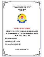 Kế Toán Thanh Toán Tại Công Ty Trách Nhiệm Hữu Hạn Phúc Linh | Môn Khóa luận tốt nghiệp - Đại học Công Đoàn