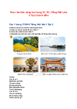 Soạn bài Góc sáng tạo trang 15, 16 | Tiếng Việt Lớp 3 Tập 2 Cánh diều