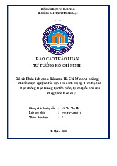 Phân tích quan điểm của Hồ Chí Minh về những chuẩn mực, nguyên tắc đạo đức cách mạng | Bài thảo luận tư tưởng Hồ Chí Minh