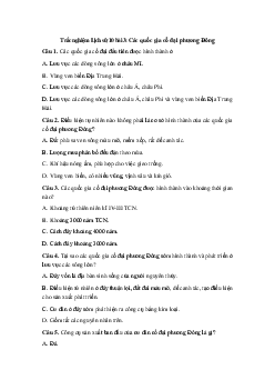 Trắc nghiệm Lịch sử 10 bài 3: Các quốc gia cổ đại phương Đông