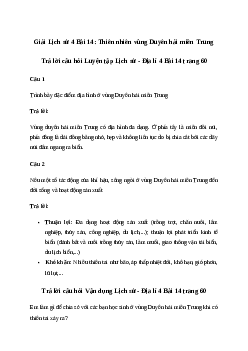 Giải Lịch sử Địa lí lớp 4 Bài 14: Thiên nhiên vùng Duyên hải miền Trung | Chân trời sáng tạo