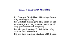 Giao thoa Ánh sáng - Slide Chương 1 (Cơ sở Quang học)
