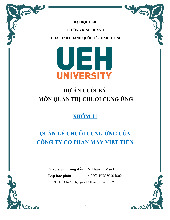 Dự án cuối kỳ Quản lý chuỗi cung ứng của Công ty cổ phần may Việt Tiến môn Quản trị chuỗi cung ứng | Đại học Kinh tế Thành phố Hồ Chí Minh