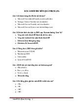 Bộ câu hỏi trắc nghiệm thi môn Quản trị mạng  | Trường đại học kinh doanh và công nghệ Hà Nội