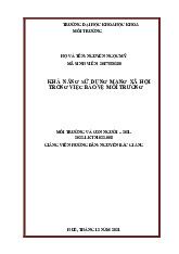 Khả năng sử dụng mạng xã hội vào bảo vệ môi trường | Tiểu luận Môn Môi trường và con người - Trường Đại học Ngoại ngữ, Đại học Huế