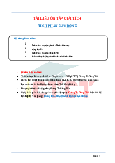 Tài Liệu Ôn Tập Cuối Kỳ Giải Tích 1 - Tích Phân Suy Rộng | Đại học Kỹ thuật - Công nghệ Cần Thơ