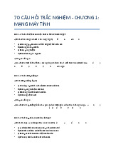 70 câu hỏi trắc nghiệm Chương 1: Mạng máy tính | Trường Đại học Công nghệ thông tin và Truyền thông Việt Hàn, Đại học Đà Nẵng