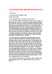 Vai trò của thực tiễn đối với nhận thức | Đại học Sư phạm Hà Nội