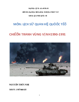 Tiểu luận LỊCH SỬ QHQT | Quan hệ quốc tế | Đại học Khoa học Xã hội và Nhân văn, Đại học Quốc gia Thành phố HCM