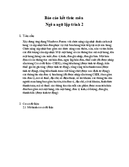 Báo cáo kết thúc môn "Ngôn ngữ lập trình 2"