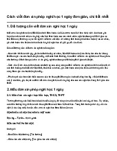 Cách viết đơn xin phép nghỉ học 1 ngày đơn giản, chi tiết nhất